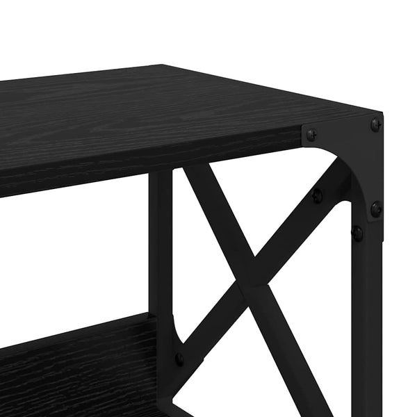 vidaXL Printer Stand Black Oak Look 44 x 26 x 31.5 cm