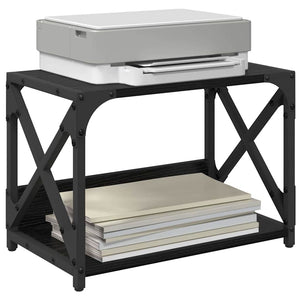 vidaXL Printer Stand Black Oak Look 44 x 26 x 31.5 cm