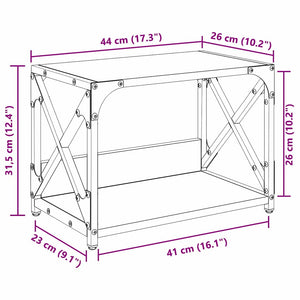 vidaXL Printer Stand Black Oak Look 44 x 26 x 31.5 cm