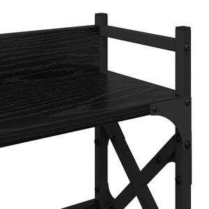 vidaXL Printer Stand Black Oak-Effect 40 x 20 x 40 cm