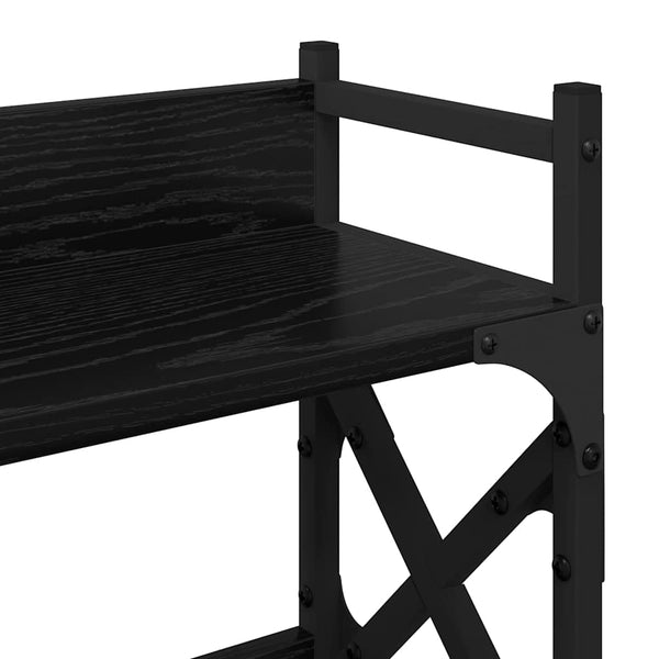 vidaXL Printer Stand Black Oak-Effect 40 x 20 x 40 cm