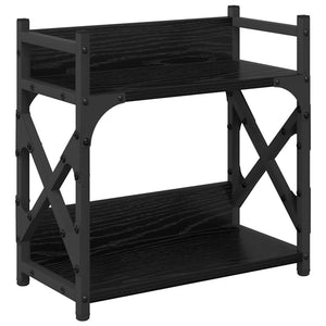 vidaXL Printer Stand Black Oak-Effect 40 x 20 x 40 cm