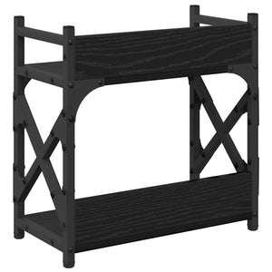 vidaXL Printer Stand Black Oak-Effect 40 x 20 x 40 cm