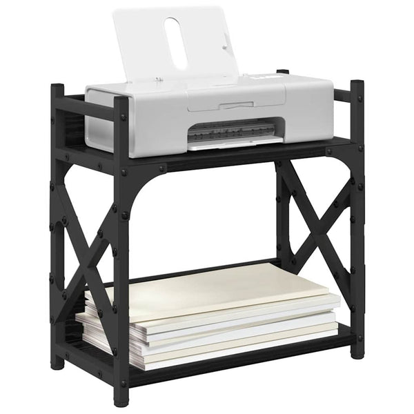 vidaXL Printer Stand Black Oak-Effect 40 x 20 x 40 cm