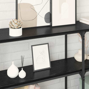 vidaXL Console Table Black Oak-Look 150 x 29 x 75 cm