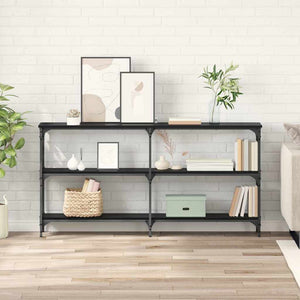 vidaXL Console Table Black Oak-Look 150 x 29 x 75 cm