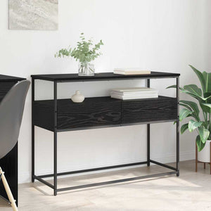 vidaXL Console Table Black Oak Look 100 x 40 x 75 cm