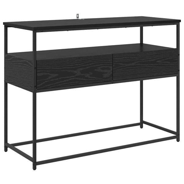 vidaXL Console Table Black Oak Look 100 x 40 x 75 cm