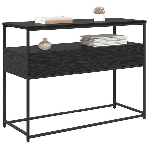 vidaXL Console Table Black Oak Look 100 x 40 x 75 cm