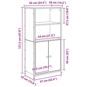 vidaXL Highboard Reclaimed Wood 62 x 36 x 121.5 cm Engineered Wood