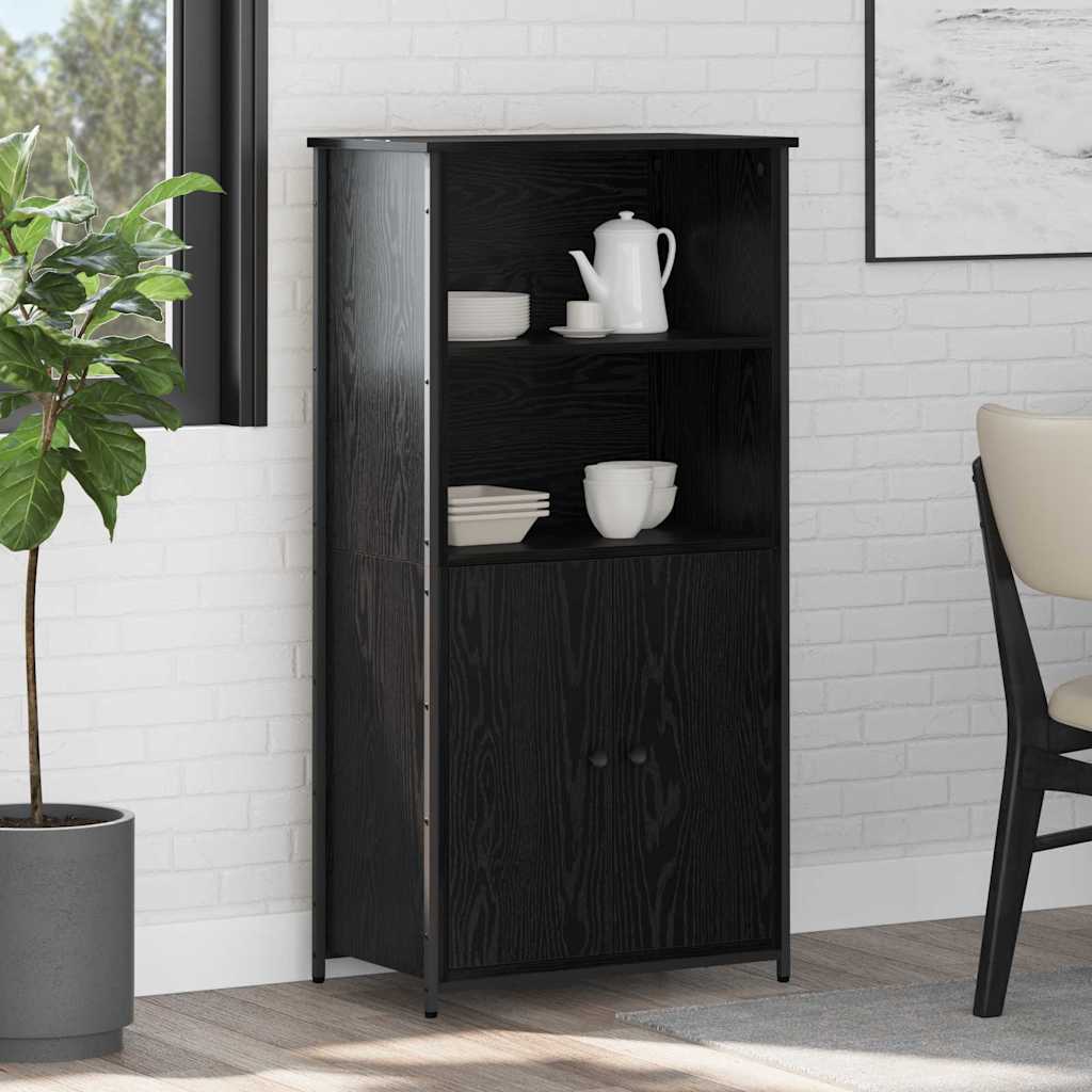 vidaXL Sideboard Black Oak Look 62 x 36 x 121.5 cm Engineered Wood