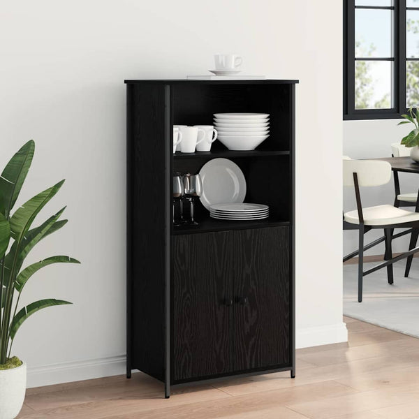 vidaXL Sideboard Black Oak Look 62 x 36 x 121.5 cm Engineered Wood