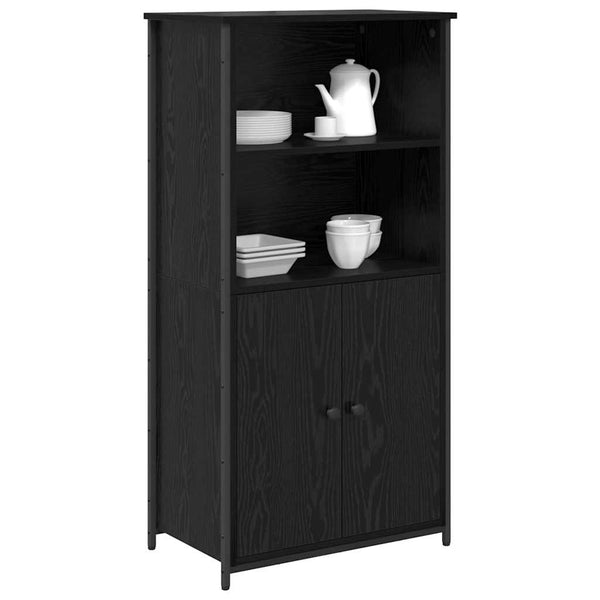 vidaXL Sideboard Black Oak Look 62 x 36 x 121.5 cm Engineered Wood