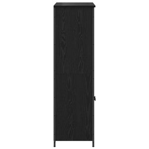 vidaXL Sideboard Black Oak Look 62 x 36 x 121.5 cm Engineered Wood