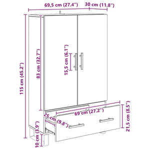 vidaXL Highboard Reclaimed Wood 69.5 x 30 x 115 cm Engineered Wood