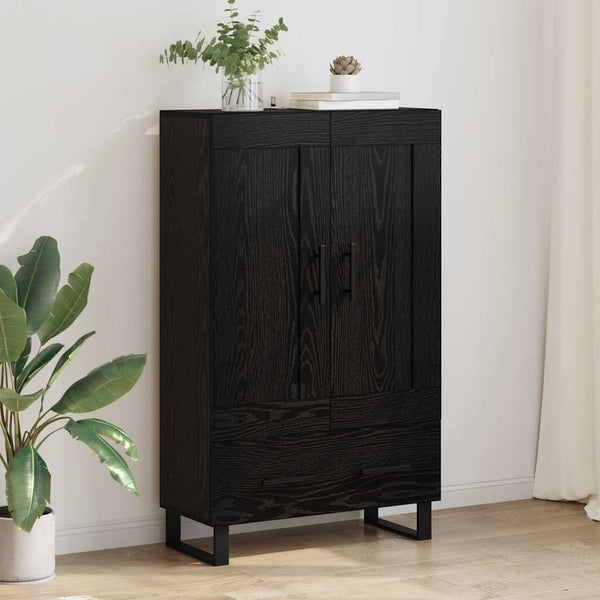 vidaXL Highboard Black Oak Look 69.5 x 31 x 115 cm Engineered Wood