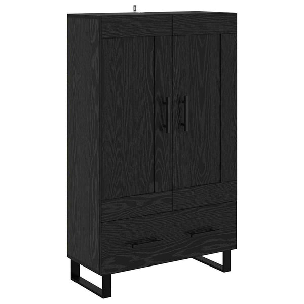 vidaXL Highboard Black Oak Look 69.5 x 31 x 115 cm Engineered Wood