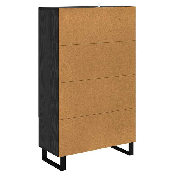 vidaXL Highboard Black Oak Look 69.5 x 31 x 115 cm Engineered Wood