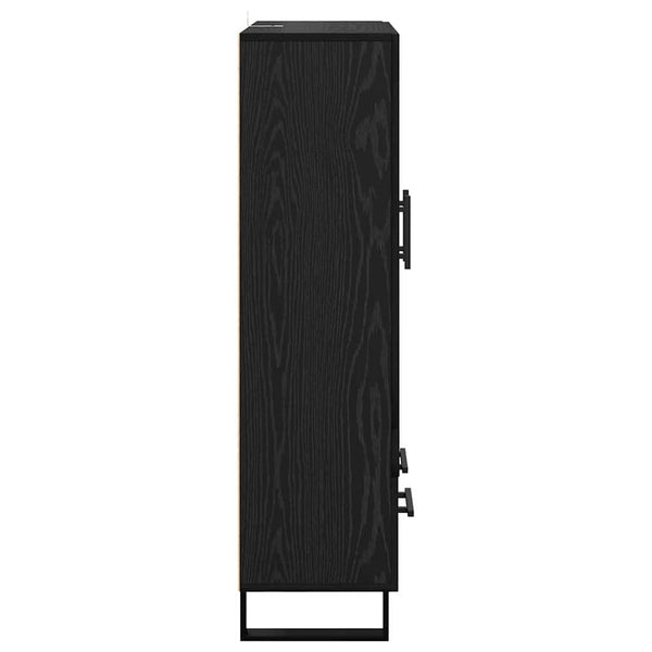 vidaXL Highboard Black Oak Look 69.5 x 31 x 115 cm Engineered Wood