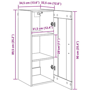 vidaXL Wall Cabinet Artisan Oak 34.5 x 34 x 90 cm