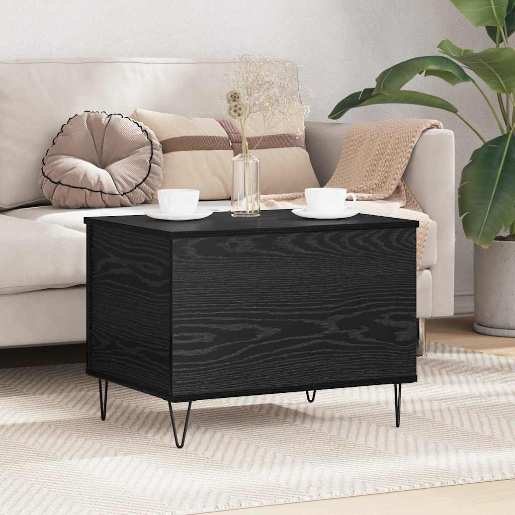 vidaXL Coffee Table Black Oak-Look 60 x 44.5 x 45 cm Engineered Wood