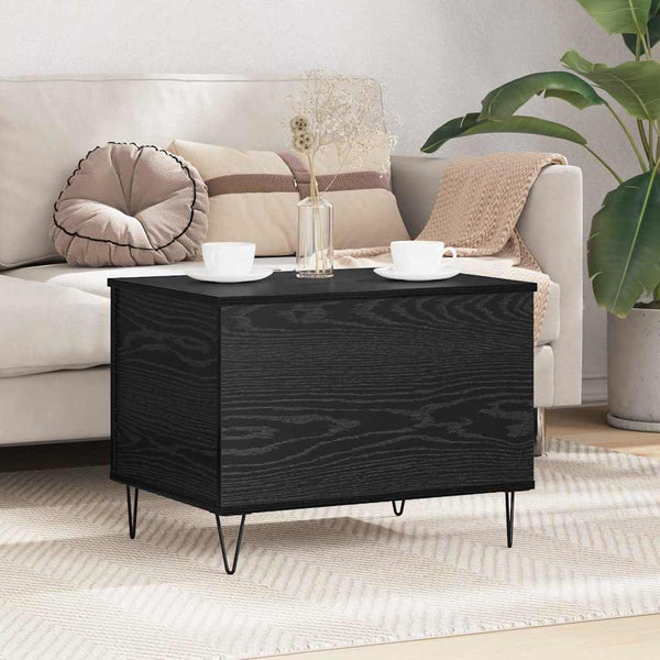 vidaXL Coffee Table Black Oak-Look 60 x 44.5 x 45 cm Engineered Wood