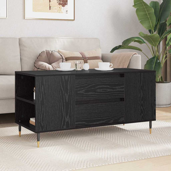 vidaXL Coffee Table Black Oak-Look 102 x 44.5 x 50 cm