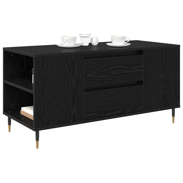 vidaXL Coffee Table Black Oak-Look 102 x 44.5 x 50 cm