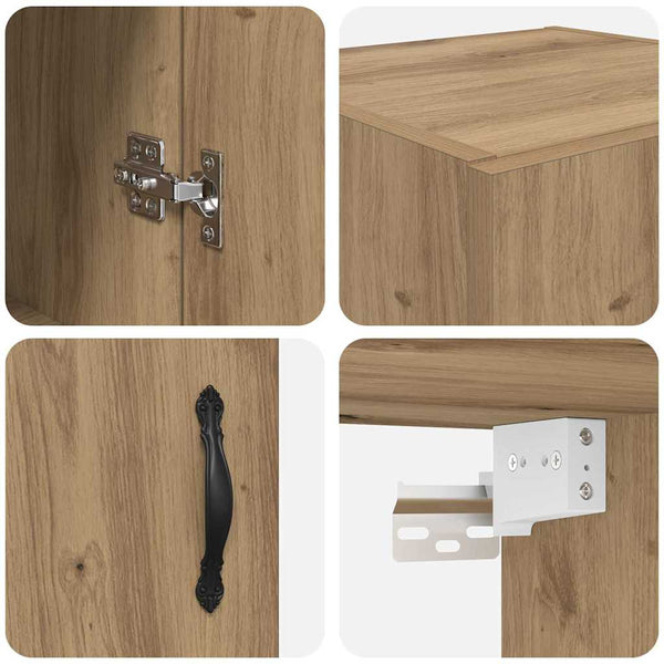 vidaXL Wall Cabinet Artisan Oak 34.5 x 34 x 90 cm Engineered Wood