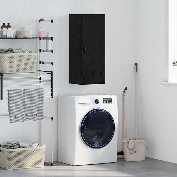vidaXL Wall Cabinet Black Oak Look 34.5 x 34 x 90 cm