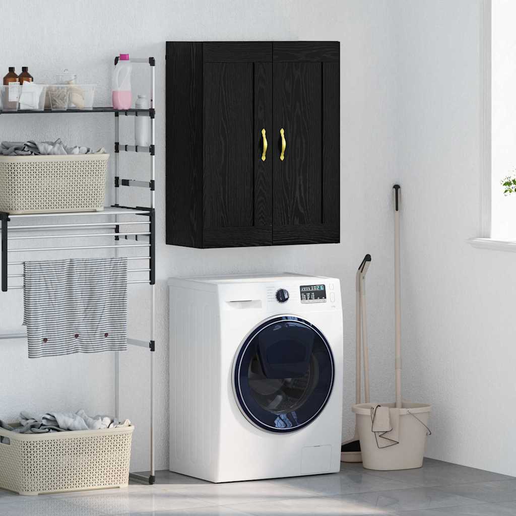 vidaXL Wall Cabinet Black Oak Look 69.5 x 34 x 90 cm