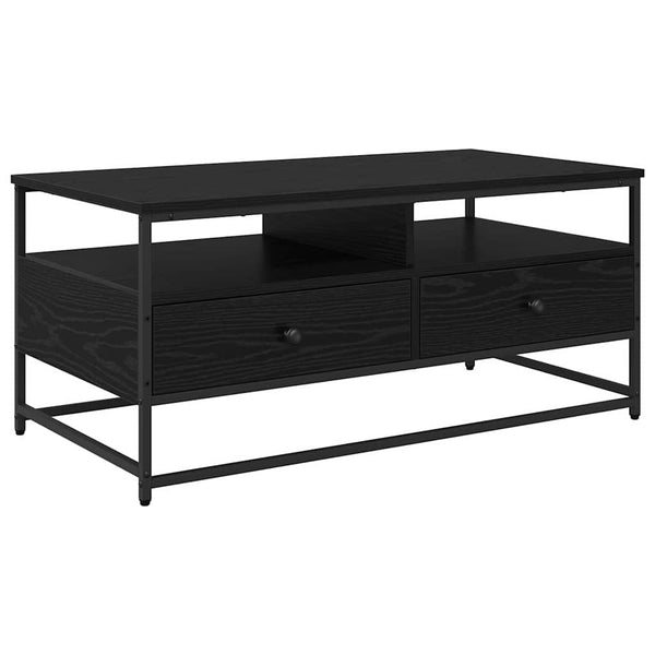 Schwarzer Couchtisch Eichenoptik 100 cm