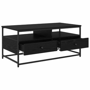 Schwarzer Couchtisch Eichenoptik 100 cm