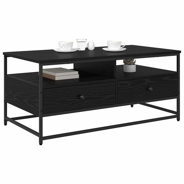 Schwarzer Couchtisch Eichenoptik 100 cm