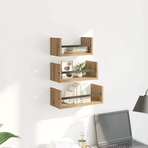 vidaXL Wall Shelf Set 3 pcs Artisan Oak 40x16x14cm Engineered Wood