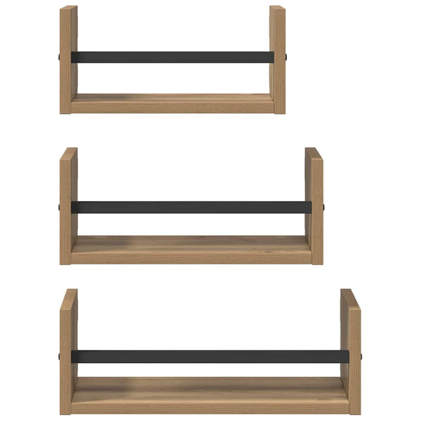 vidaXL Wall Shelf Set 3 pcs Artisan Oak 40x16x14cm Engineered Wood