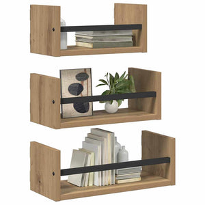vidaXL Wall Shelf Set 3 pcs Artisan Oak 40x16x14cm Engineered Wood