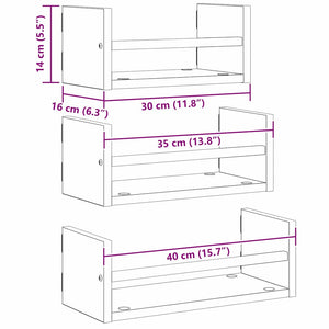 vidaXL Wall Shelf Set 3 pcs Artisan Oak 40x16x14cm Engineered Wood