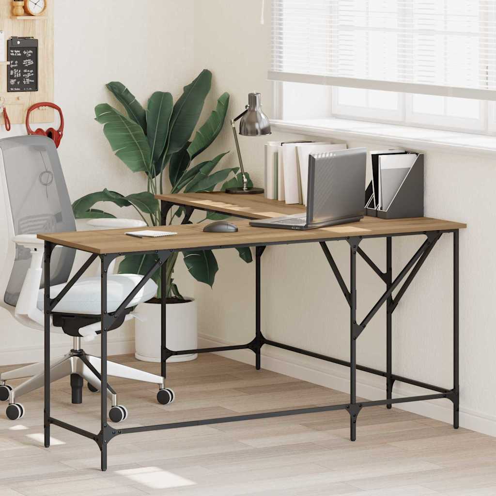 vidaXL Corner Desk Artisan Oak 149 x 149 x 75 cm Engineered Wood