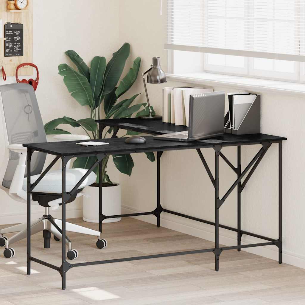 vidaXL Desk Black Oak Look 149 x 149 x 75 cm