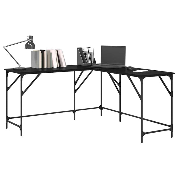 vidaXL Desk Black Oak Look 149 x 149 x 75 cm