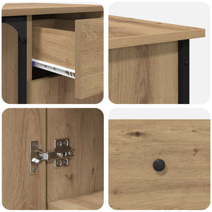 vidaXL Desk Artisan Oak 141 x 141 x 75 cm Engineered Wood