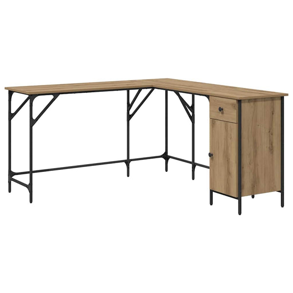 vidaXL Desk Artisan Oak 141 x 141 x 75 cm Engineered Wood