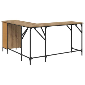 vidaXL Desk Artisan Oak 141 x 141 x 75 cm Engineered Wood