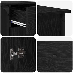 vidaXL Desk Black Oak Look 141 x 141 x 75 cm