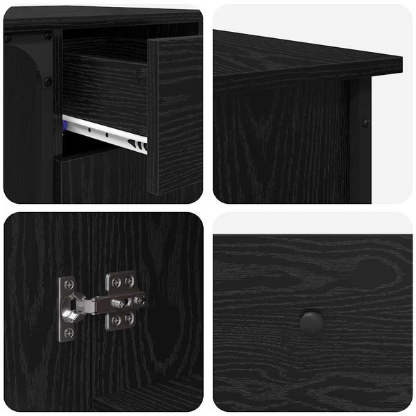 vidaXL Desk Black Oak Look 141 x 141 x 75 cm