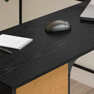 vidaXL Desk Black Oak Look 141 x 141 x 75 cm