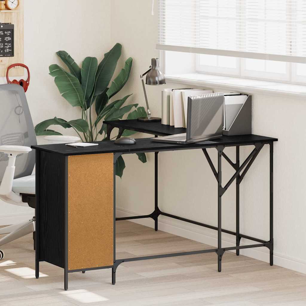 vidaXL Desk Black Oak Look 141 x 141 x 75 cm