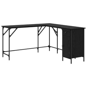 vidaXL Desk Black Oak Look 141 x 141 x 75 cm