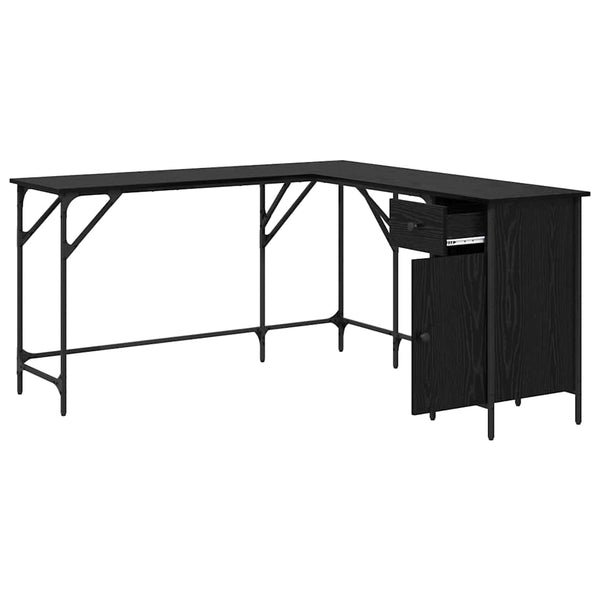 vidaXL Desk Black Oak Look 141 x 141 x 75 cm